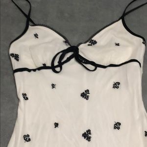 XOXO Dresses - Below knee dress white dress sigh black flowers XOXO Dresses - Below knee dress white dress sigh black flowers